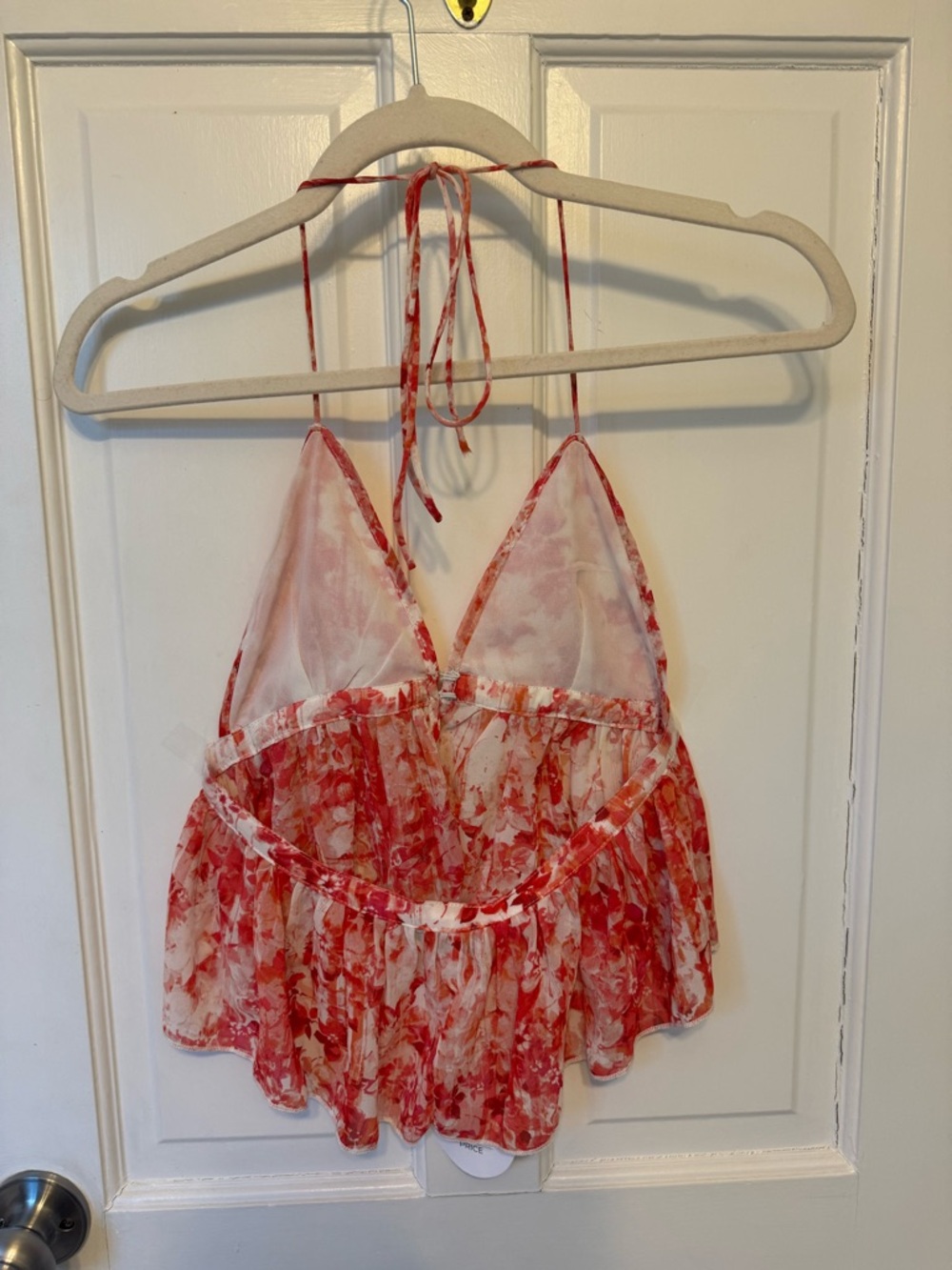 Megan's Floral Pink & Orange Ruffle Top - Picture 3 of 3